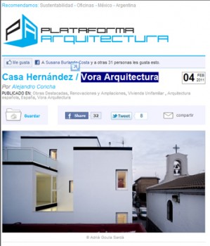 CASA HERNÁNDEZ Vora Arquitectura (Pere Buil + Jordi Fornells + Riba Galí).