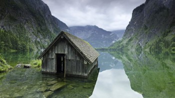 1.  Fishing hut on a lake in Germany