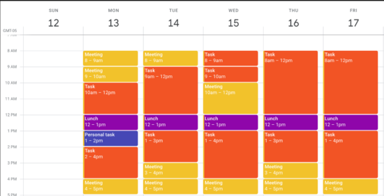 time blocking - arquitecto - agenda